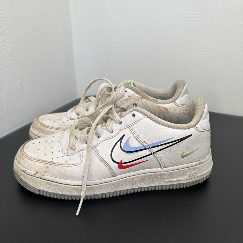Nike Air‎ Force 1 Low Multi Swoosh (GS) Kids Unisex Youth Size 5.5Y
